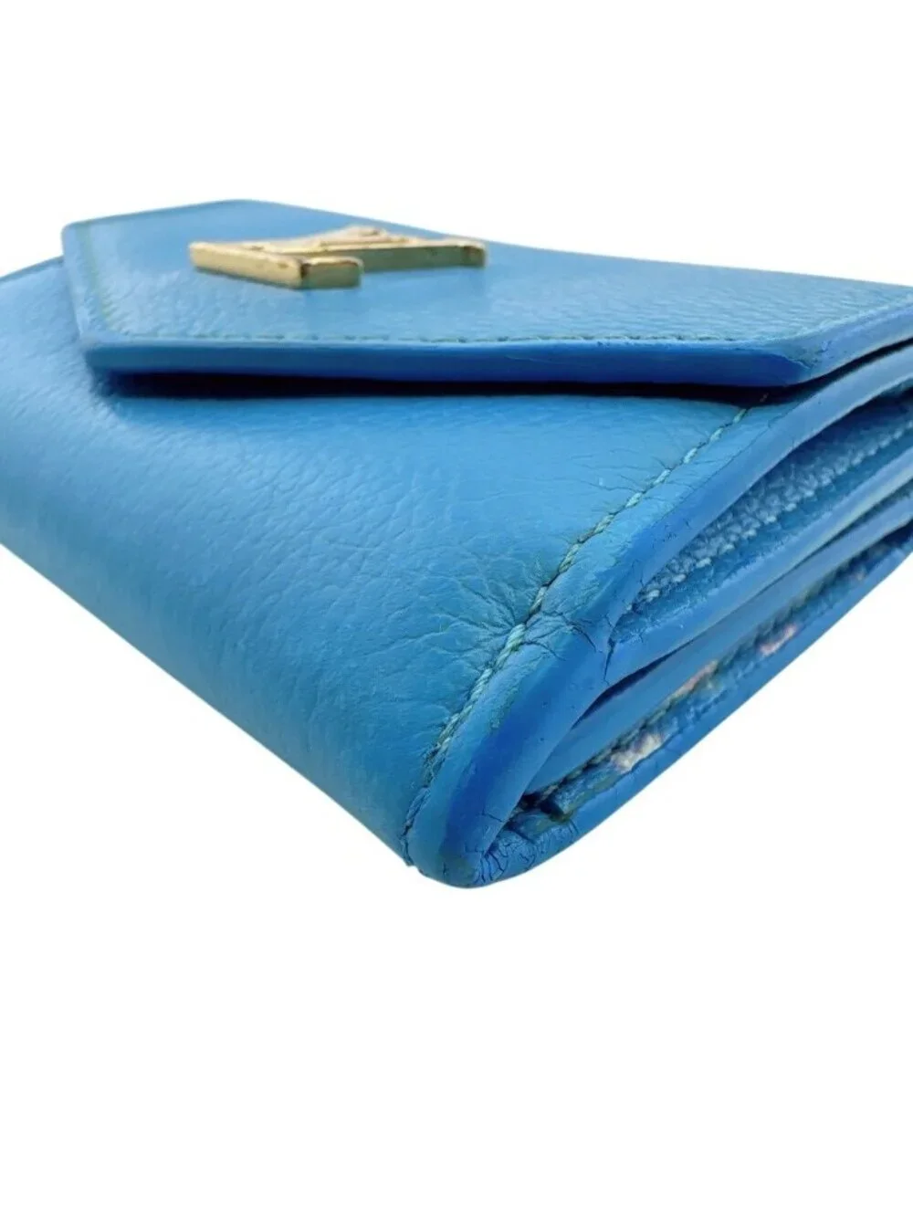 Louis Vuitton Portefeuille Lock Mini Taurillon Trifold Wallet